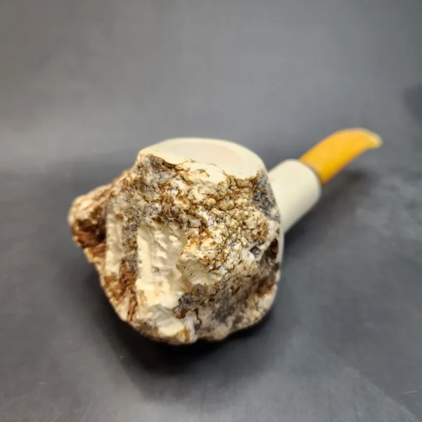 MBSD Meerschaum Jumbo Natural, Freehand Block Meerschaum Pipe, Briar-Mortise - Image 4