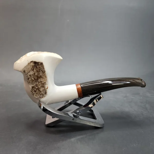 MBSD Meerschaum Deluxe Natural, Freehand Block Meerschaum Pipe, Briar-Mortise - Image 4