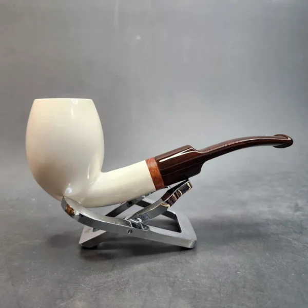 MBSD Meerschaum Deluxe, Bent Danish Egg, Block Meerschaum Pipe, Briar-Mortis [SOLD OUT] - Image 4