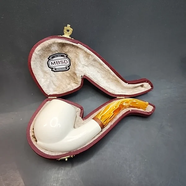 MBSD Meerschaum Deluxe, Bent Apple Block Meerschaum Pipe, Briar-Mortis [SOLD OUT] - Image 4