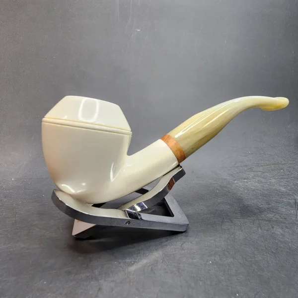 MBSD Meerschaum Deluxe, Bent Rhodesian Block Meerschaum Pipe, Briar-Mortis [SOLD OUT] - Image 4