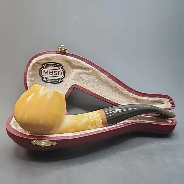 MBSD Meerschaum Deluxe, Bent Author Block Meerschaum Pipe, Briar-Mortis [SOLD OUT] - Image 4