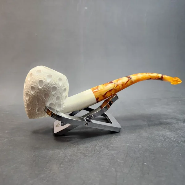 MBSD Meerschaum Lattice Acorn Block Meerschaum Pipe, Fitted Case [SOLD OUT] - Image 4