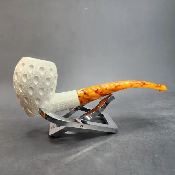 MBSD Meerschaum Lattice Acorn Block Meerschaum Pipe, Fitted Case [SOLD OUT] - Image 4