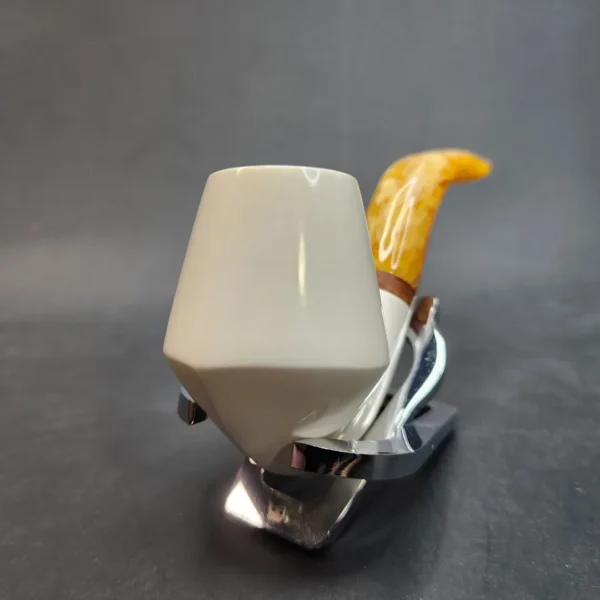 MBSD Meerschaum Deluxe, Bent Rhodesian Block Meerschaum Pipe, Briar-Mortise [SOLD OUT] - Image 5