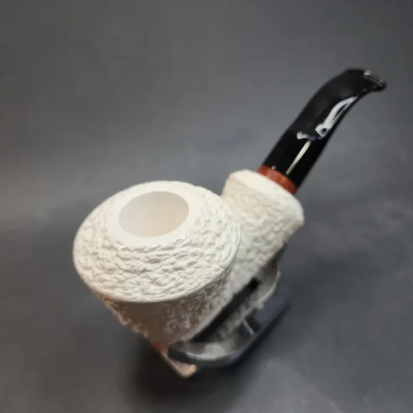 MBSD Meerschaum Deluxe Chubby Rusticated Rhodesian Block Meerschaum Pipe, Briar-Mortis [SOLD OUT] - Image 5
