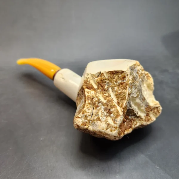 MBSD Meerschaum Jumbo Natural, Freehand Block Meerschaum Pipe, Briar-Mortise - Image 5