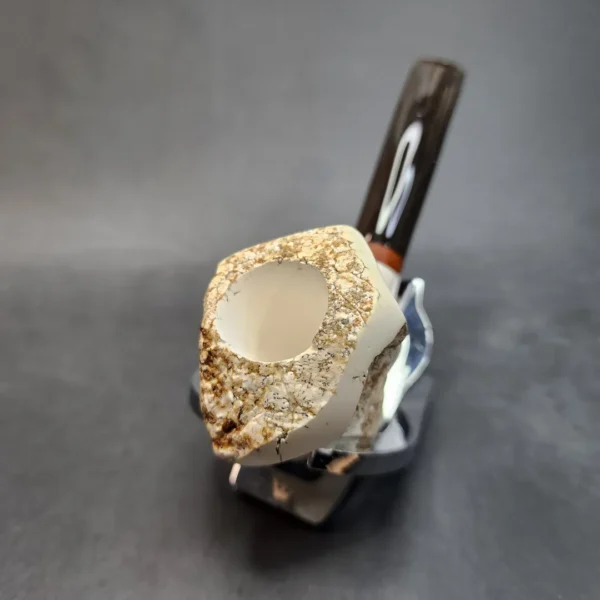 MBSD Meerschaum Deluxe Natural, Freehand Block Meerschaum Pipe, Briar-Mortise - Image 5