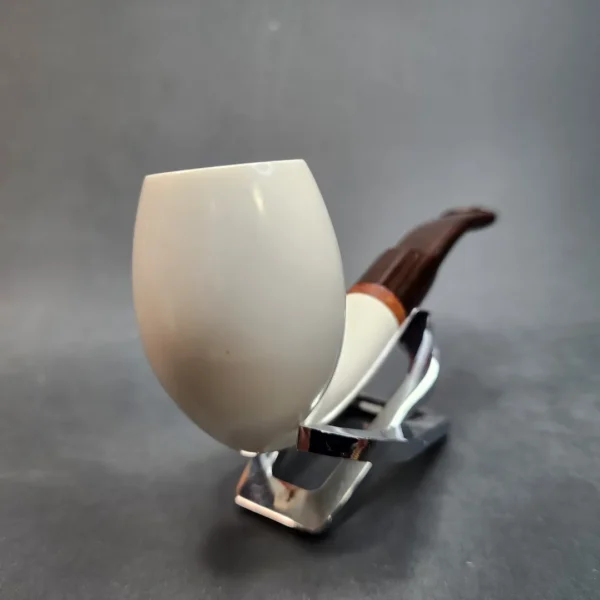 MBSD Meerschaum Deluxe, Bent Danish Egg, Block Meerschaum Pipe, Briar-Mortis [SOLD OUT] - Image 5