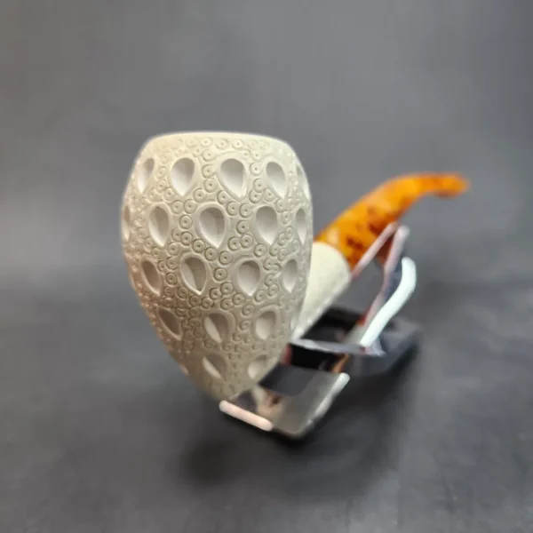 MBSD Meerschaum Lattice Acorn Block Meerschaum Pipe, Fitted Case [SOLD OUT] - Image 5