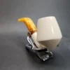 MBSD Meerschaum Deluxe, Bent Rhodesian Block Meerschaum Pipe, Briar-Mortise [SOLD OUT] - Image 6