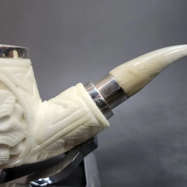 MBSD Meerschaum Spigot, Triple Mounted Silver, Block Meerschaum Pipe [SOLD OUT] - Image 6