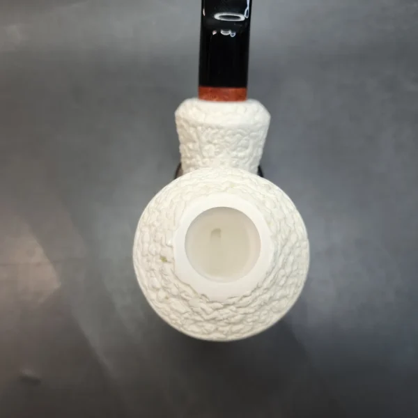 MBSD Meerschaum Deluxe Chubby Rusticated Rhodesian Block Meerschaum Pipe, Briar-Mortis [SOLD OUT] - Image 6