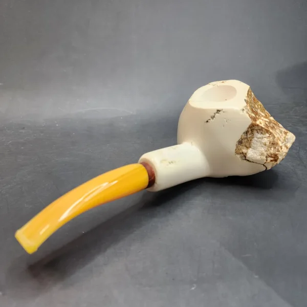 MBSD Meerschaum Jumbo Natural, Freehand Block Meerschaum Pipe, Briar-Mortise - Image 6
