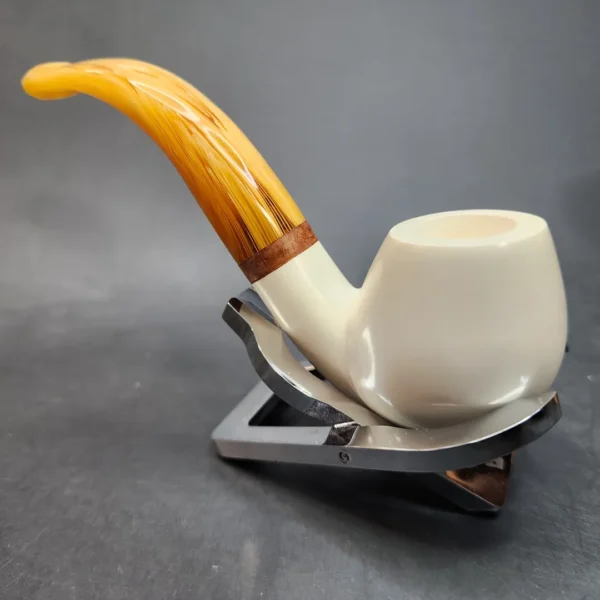 MBSD Meerschaum Deluxe, Bent Apple Block Meerschaum Pipe, Briar-Mortis [SOLD OUT] - Image 6