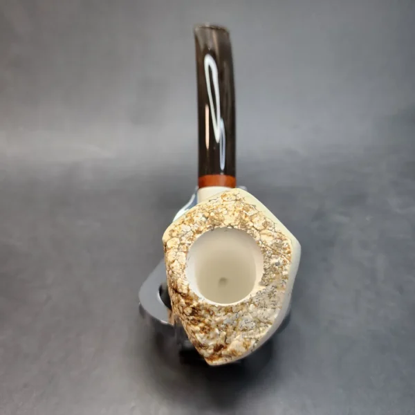 MBSD Meerschaum Deluxe Natural, Freehand Block Meerschaum Pipe, Briar-Mortise - Image 6