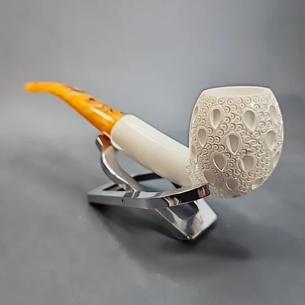 MBSD Meerschaum Lattice Bent Egg Block Meerschaum Pipe [SOLD OUT] - Image 6