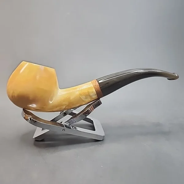 MBSD Meerschaum Deluxe, Bent Author Block Meerschaum Pipe, Briar-Mortis [SOLD OUT] - Image 6