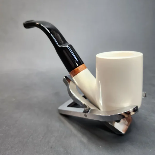 MBSD Meerschaum Deluxe, Bent Billiard Block Meerschaum Pipe, Briar-Mortis [SOLD OUT] - Image 7