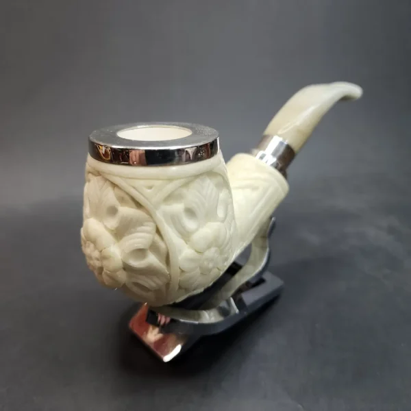 MBSD Meerschaum Spigot, Triple Mounted Silver, Block Meerschaum Pipe [SOLD OUT] - Image 7