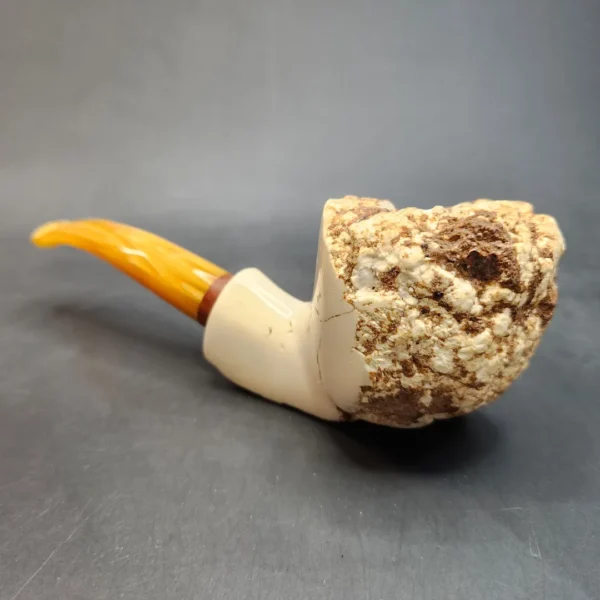 MBSD Meerschaum Natural, Freehand Block Meerschaum Pipe, Briar-Mortise - Image 7