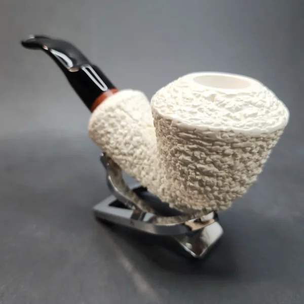 MBSD Meerschaum Deluxe Chubby Rusticated Rhodesian Block Meerschaum Pipe, Briar-Mortis [SOLD OUT] - Image 7