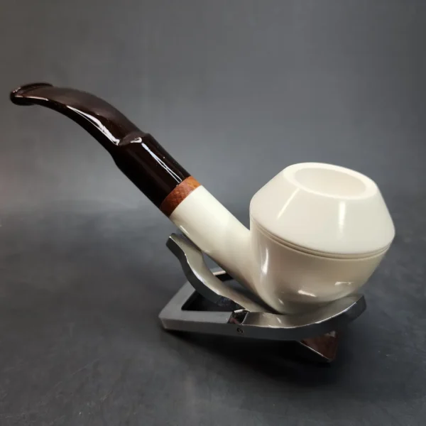 MBSD Meerschaum Deluxe, Bent Rhodesian Block Meerschaum Pipe, Briar-Mortis [SOLD OUT] - Image 7