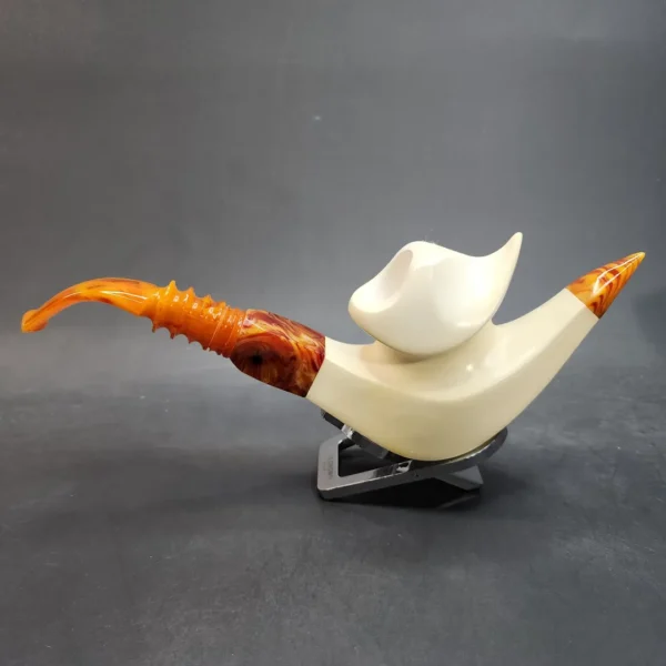 Sadik Yanik Jumbo Cavalier Block Meerschaum Pipe, Fitted Case [SOLD OUT] - Image 7