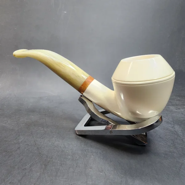 MBSD Meerschaum Deluxe, Bent Rhodesian Block Meerschaum Pipe, Briar-Mortis [SOLD OUT] - Image 7