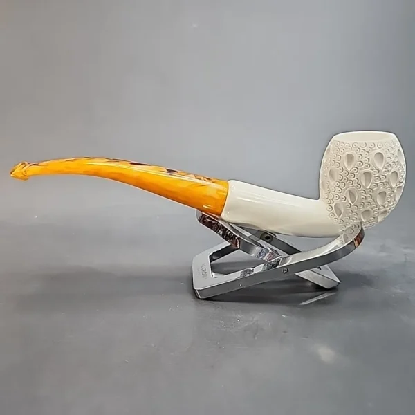 MBSD Meerschaum Lattice Bent Egg Block Meerschaum Pipe [SOLD OUT] - Image 7