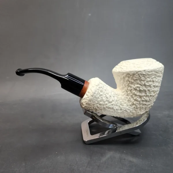 MBSD Meerschaum Deluxe Chubby Rusticated Rhodesian Block Meerschaum Pipe, Briar-Mortis [SOLD OUT] - Image 8