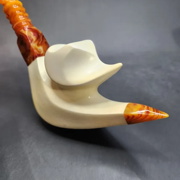 Sadik Yanik Jumbo Cavalier Block Meerschaum Pipe, Fitted Case [SOLD OUT] - Image 8