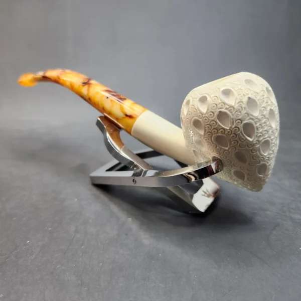 MBSD Meerschaum Lattice Acorn Block Meerschaum Pipe, Fitted Case [SOLD OUT] - Image 8