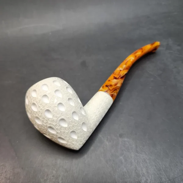 MBSD Meerschaum Lattice Acorn Block Meerschaum Pipe, Fitted Case [SOLD OUT] - Image 8