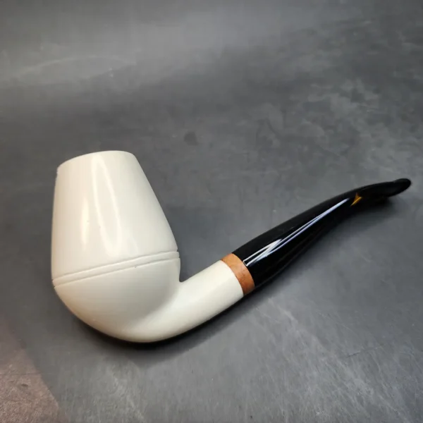 MBSD Meerschaum Deluxe Bent Rhodesian Block Meerschaum Pipe, Briar-Mortis [SOLD OUT] - Image 9