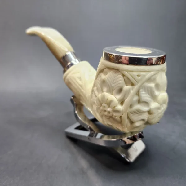 MBSD Meerschaum Spigot, Triple Mounted Silver, Block Meerschaum Pipe [SOLD OUT] - Image 9