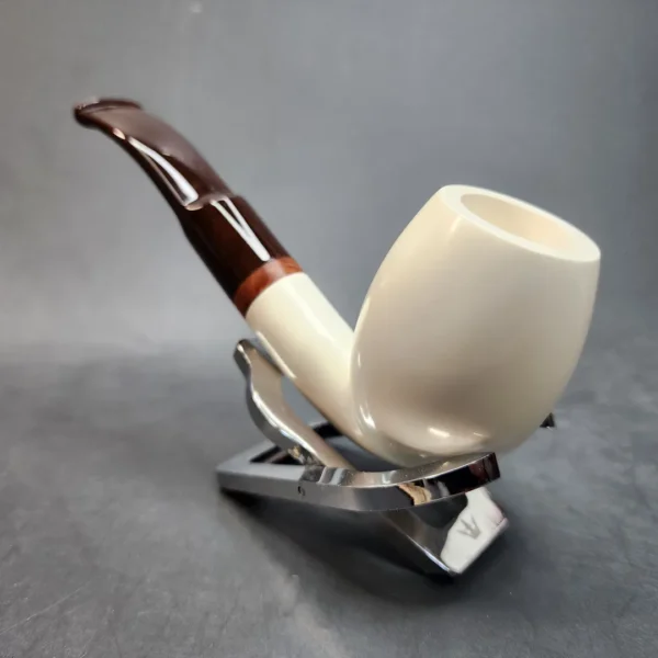 MBSD Meerschaum Deluxe, Bent Danish Egg, Block Meerschaum Pipe, Briar-Mortis [SOLD OUT] - Image 9