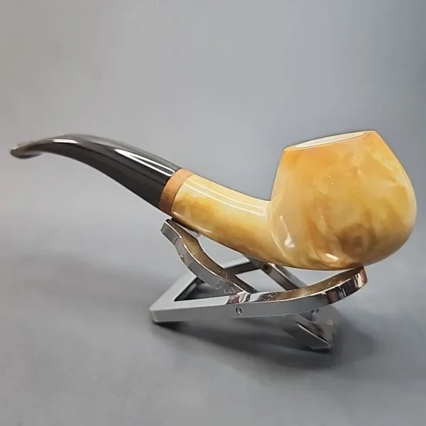 MBSD Meerschaum Deluxe, Bent Author Block Meerschaum Pipe, Briar-Mortis [SOLD OUT] - Image 9