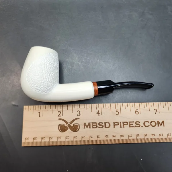 MBSD Meerschaum Deluxe, Partially Rusticated Bent Egg, Block Meerschaum Pipe, Briar-Mortis [SOLD OUT] - Image 9
