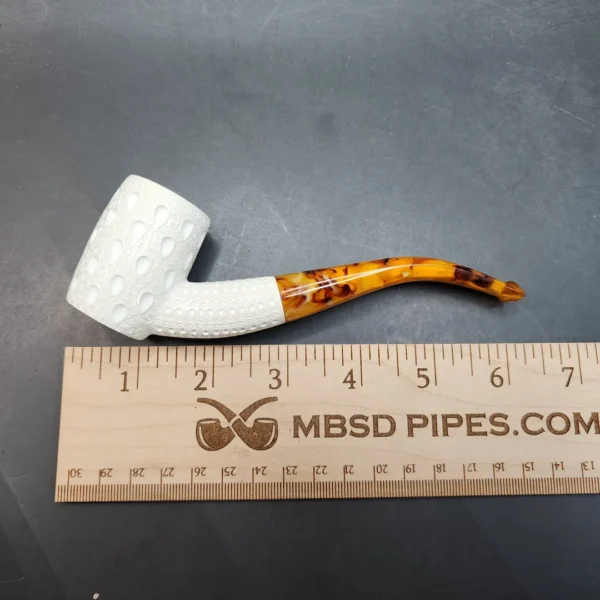 MBSD Meerschaum Bent Lattice Poker Block Meerschaum Pipe, Fitted Case [SOLD OUT] - Image 10