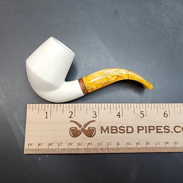 MBSD Meerschaum Deluxe, Bent Rhodesian Block Meerschaum Pipe, Briar-Mortise [SOLD OUT] - Image 10
