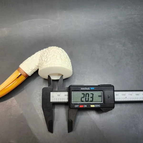 MBSD Meerschaum Deluxe, Rusticated Bent Dublin Block Meerschaum Pipe, Briar-Mortis [SOLD OUT] - Image 10