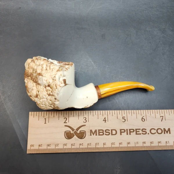 MBSD Meerschaum Natural, Freehand Block Meerschaum Pipe, Briar-Mortise - Image 10
