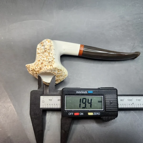 MBSD Meerschaum Deluxe Natural, Freehand Block Meerschaum Pipe, Briar-Mortise - Image 10