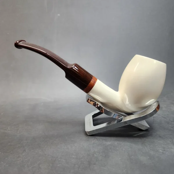 MBSD Meerschaum Deluxe, Bent Danish Egg, Block Meerschaum Pipe, Briar-Mortis [SOLD OUT] - Image 10