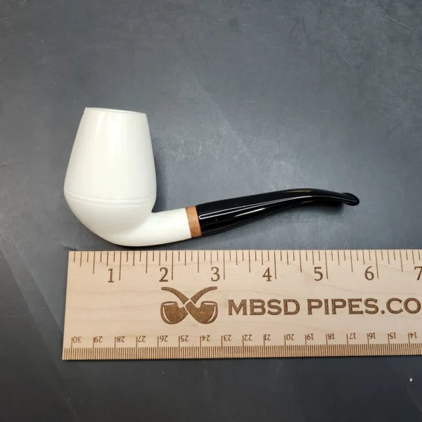 MBSD Meerschaum Deluxe Bent Rhodesian Block Meerschaum Pipe, Briar-Mortis [SOLD OUT] - Image 11