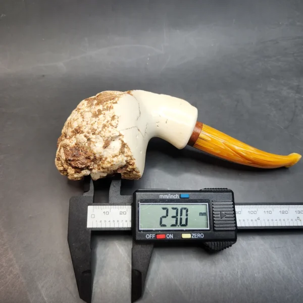 MBSD Meerschaum Natural, Freehand Block Meerschaum Pipe, Briar-Mortise - Image 11
