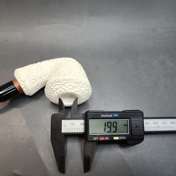 MBSD Meerschaum Deluxe Chubby Rusticated Rhodesian Block Meerschaum Pipe, Briar-Mortis [SOLD OUT] - Image 11