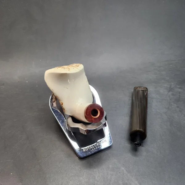 MBSD Meerschaum Deluxe Natural, Freehand Block Meerschaum Pipe, Briar-Mortise - Image 11
