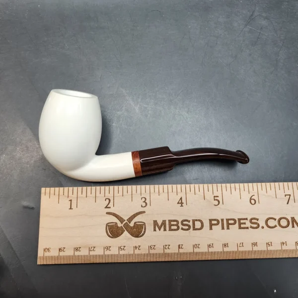 MBSD Meerschaum Deluxe, Bent Danish Egg, Block Meerschaum Pipe, Briar-Mortis [SOLD OUT] - Image 11